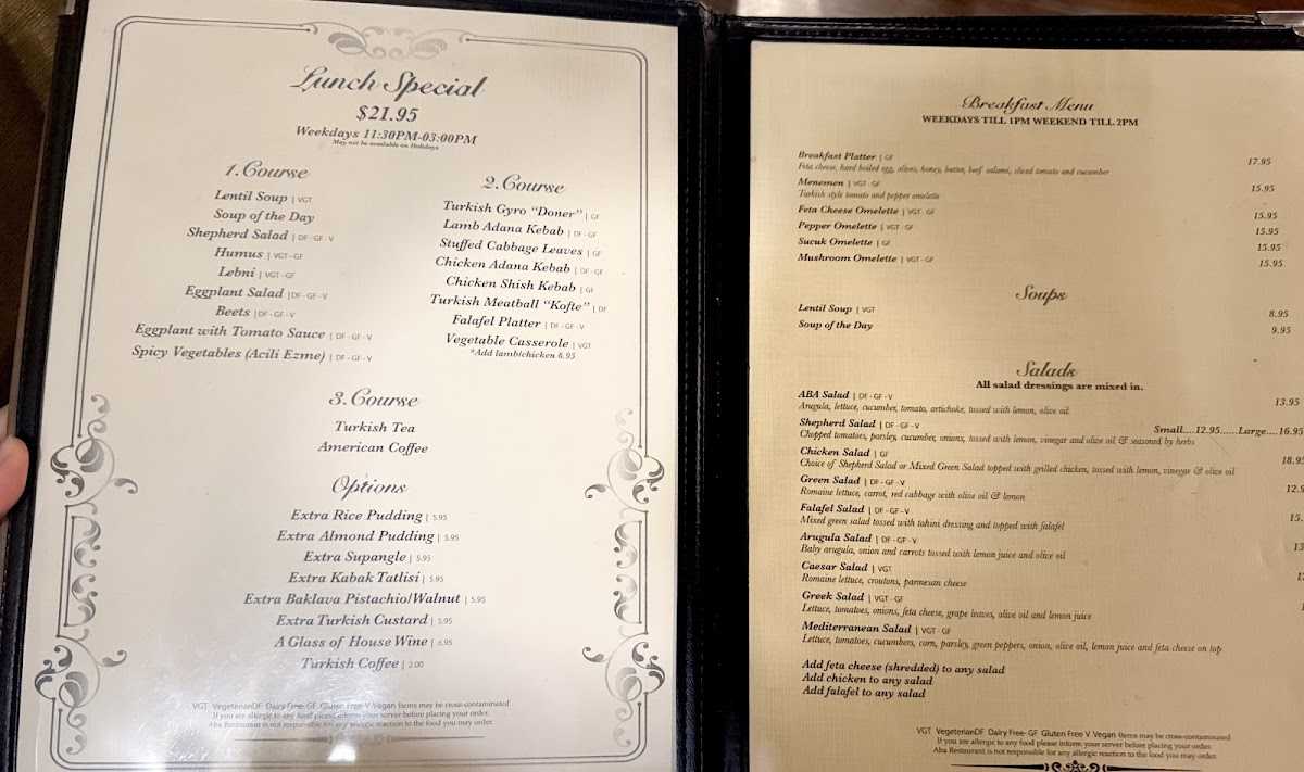 ABA Turkish Restaurant Menu - Image 6